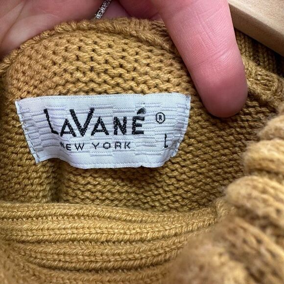 Lavane New York Women’s Marigold Mustard Yellow Chunky 3D Fisherman Knit Turtlen - Picture 3 of 15